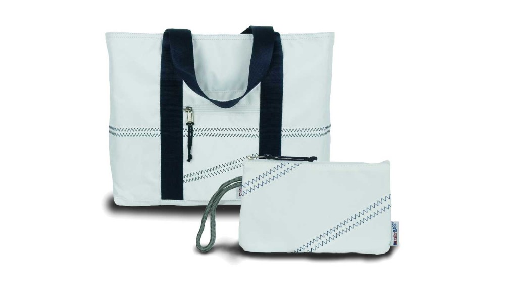 newport tote and wristlet matched balck and white
